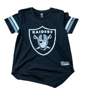 NFL Team Apparel Oakland Raiders Jersey Short Sleeve Scoop Neck Size Medium Y2K